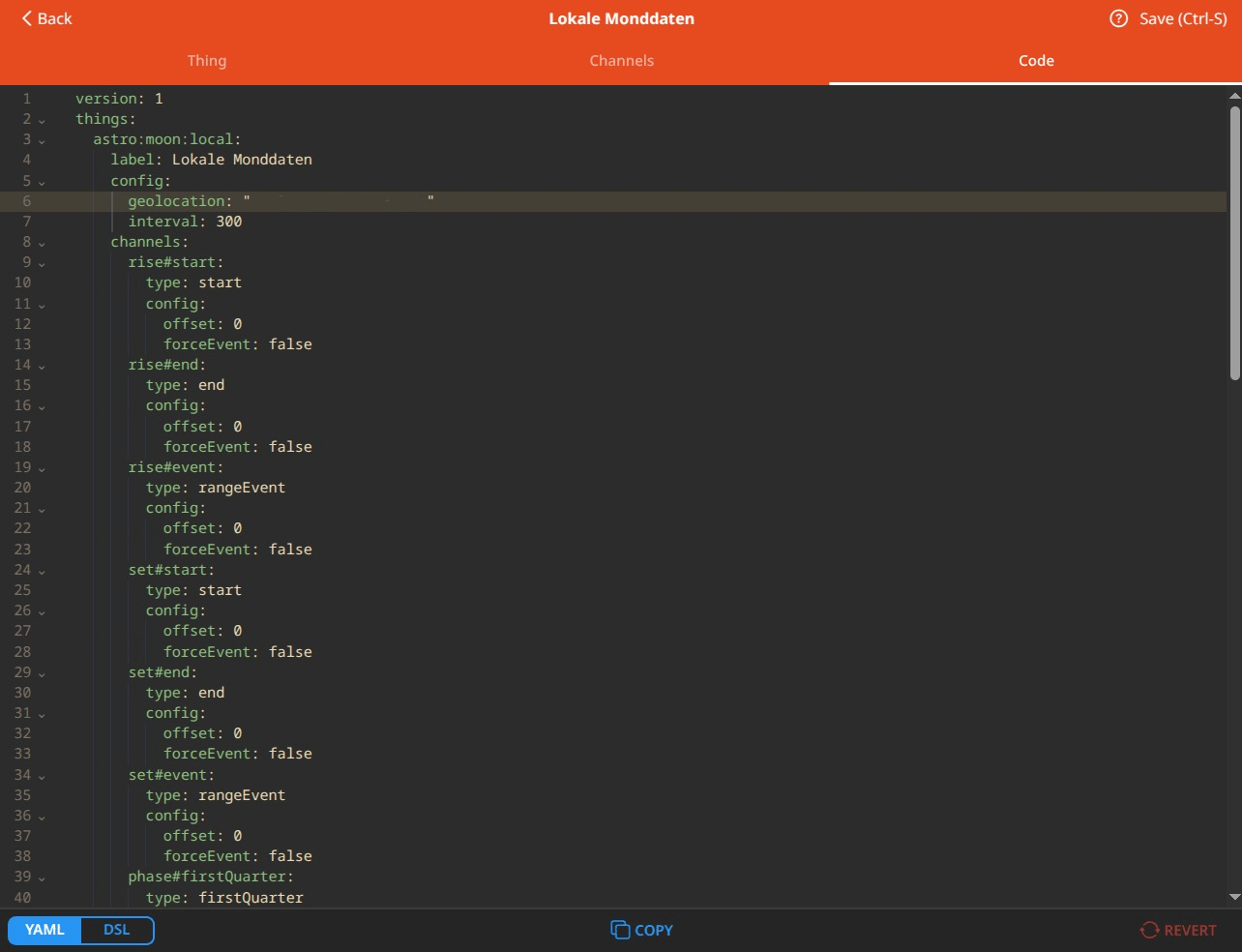 Code Tab YAML